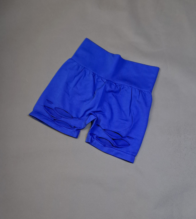 شورتک پفکی پشت چیندار زاپداررنگ آبی کاربنی