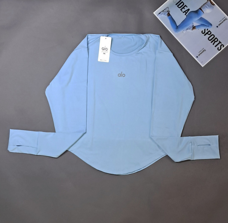 بلوز ورزشی زنانه کیمونو فینگردارمدل هلالی رنگ آبی