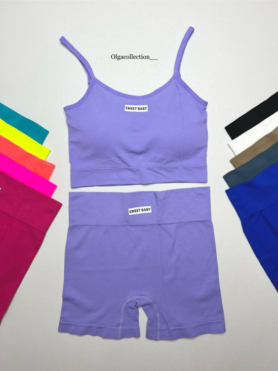 ست ورزشی نیمتنه وشورتک سویئت بیبی -لباس باشگاهی زنانه با جنس